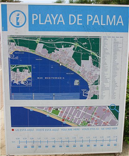 Info Tafel am Palaya de Palma